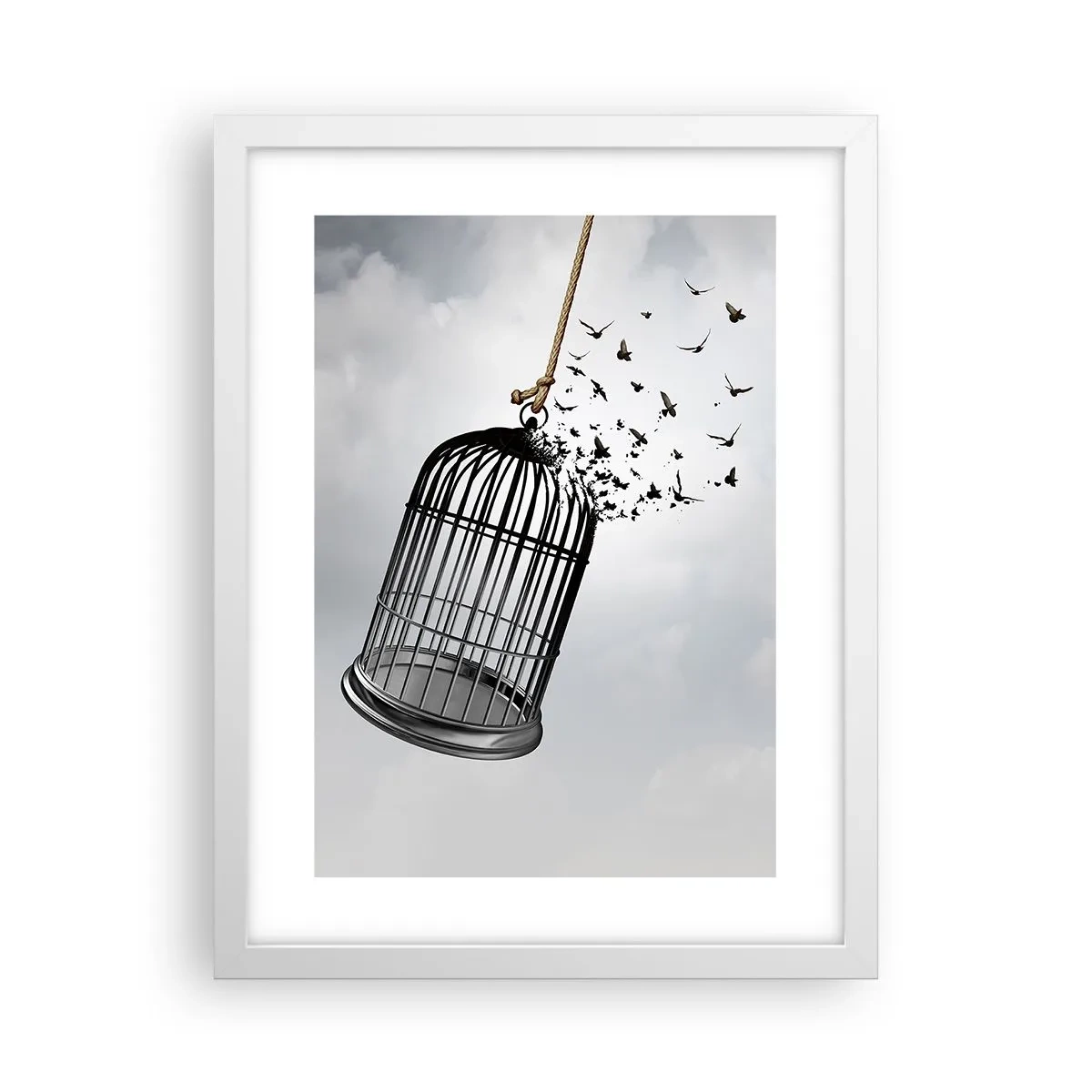 Póster en marco blanco - Fe... Esperanza... ¡Libertad! - 30x40 cm