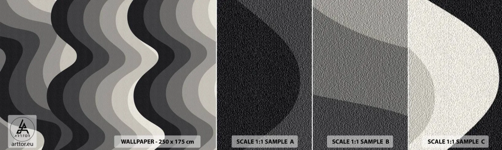 Muestra De Fotomural Standard Eco - Ola tras ola - Líneas, Ondas, Abstracción - 100x30 cm