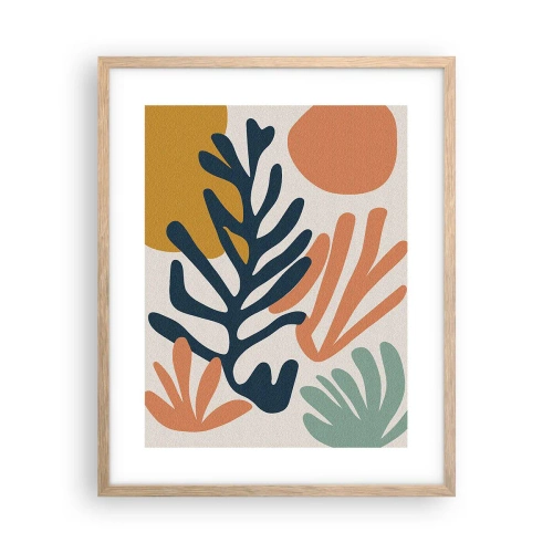 Póster en marco roble claro - Mares de coral - 40x50 cm