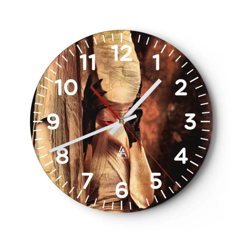 Reloj de pared - Reloj de vidrio - Entre el bien y el mal - 30x30 cm