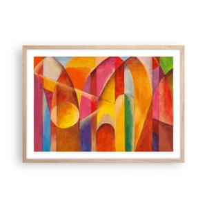 Póster en marco roble claro - Catedral del sol - 70x50 cm