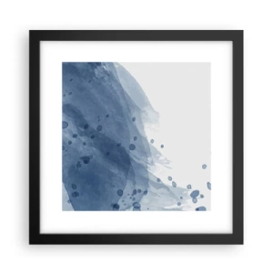 Póster en marco negro - Tul azul - 30x30 cm