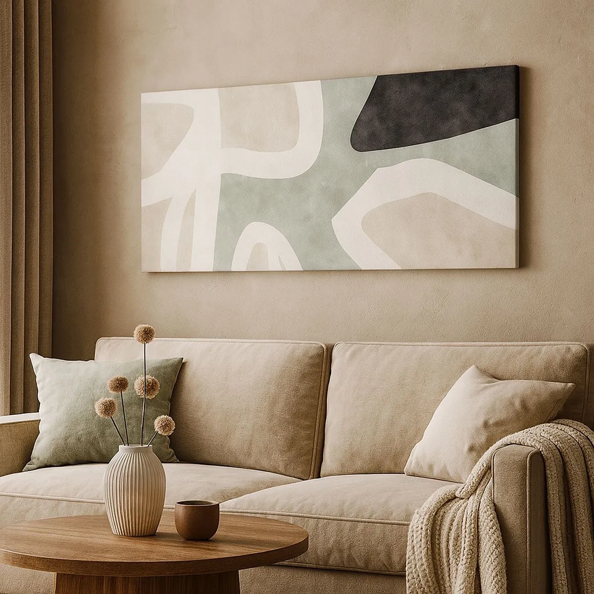 Cuadro sobre lienzo - Impresión de Imagen - Composición con un toque negro - 100x40 cm