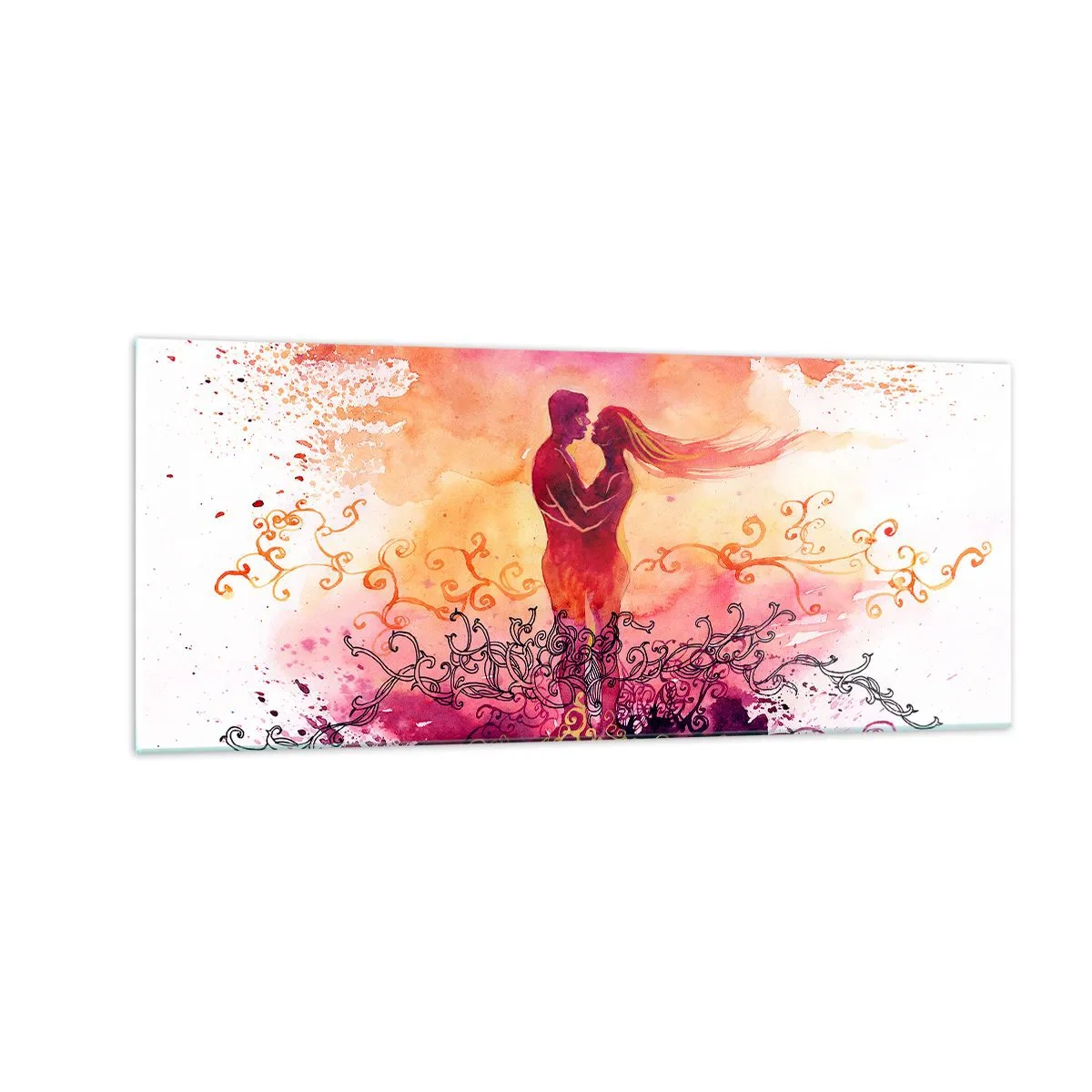 Cuadro sobre vidrio - Impresiones sobre Vidrio - ¡Un solo corazón! Necesito tan poco para ser feliz… - 100x40 cm