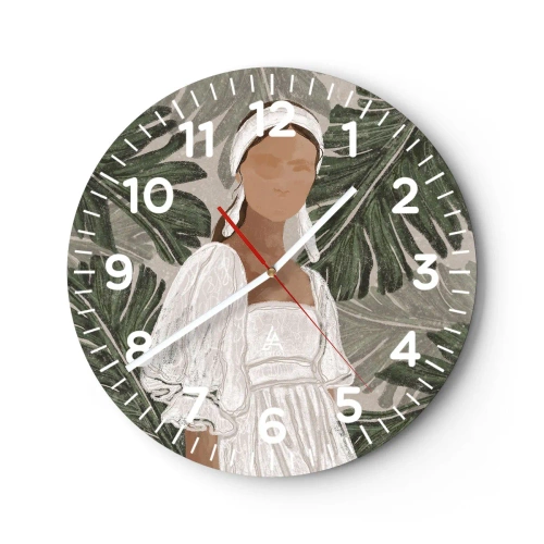 Reloj de pared - Reloj de vidrio - Retrato exótico - 30x30 cm