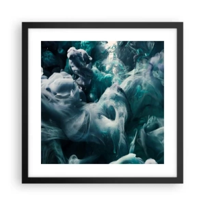 Póster en marco negro - Un movimiento de color - 40x40 cm