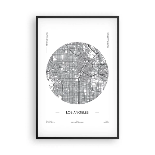 Póster en marco negro - Anatomía de Los Ángeles - 61x91 cm