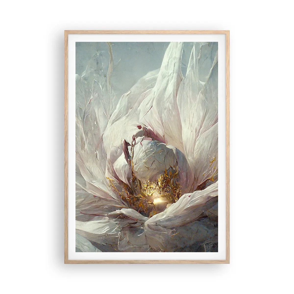 Póster en marco roble claro - Florece una vez cada cien años - 70x100 cm