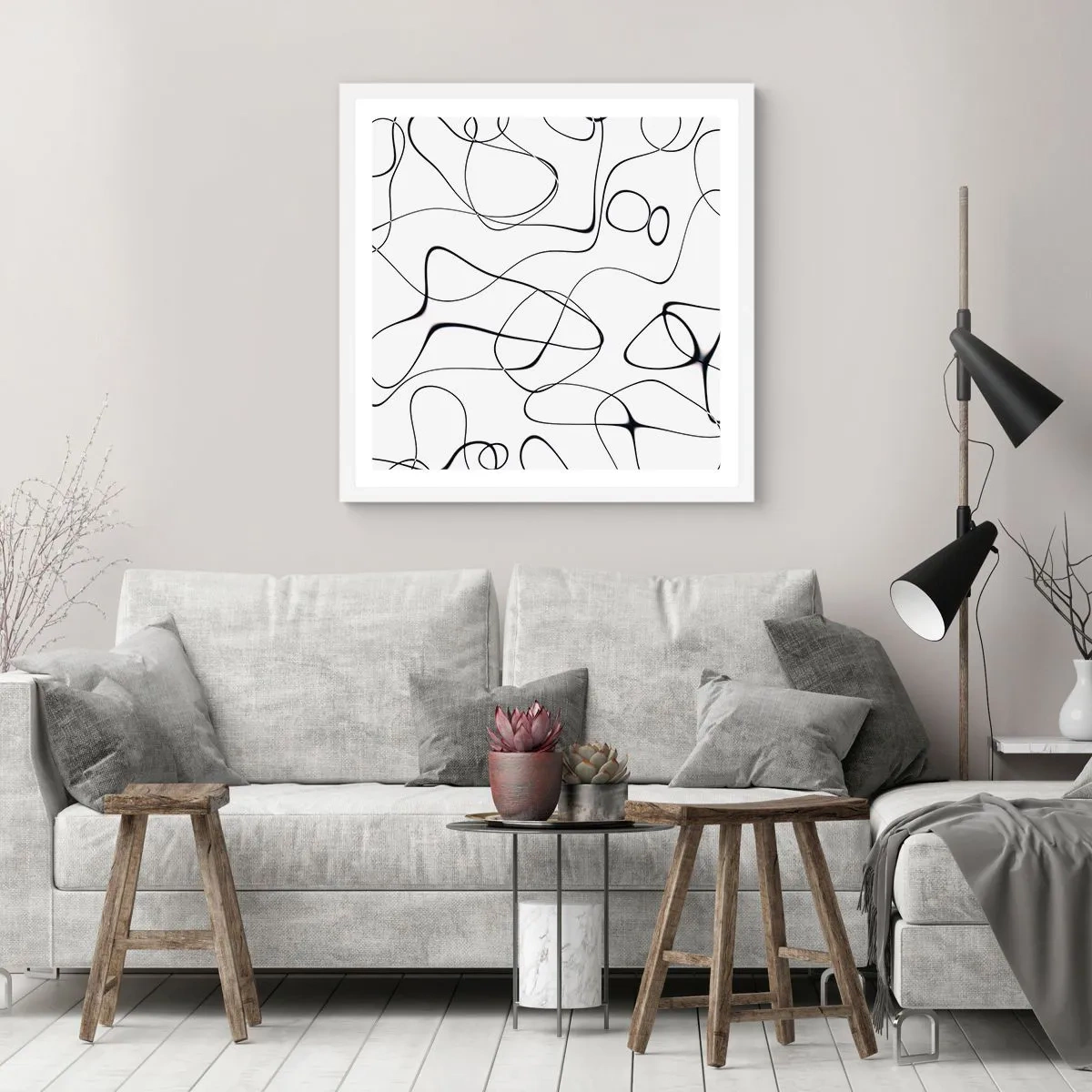 Póster en marco blanco - Los caminos de la vida, las vicisitudes del destino - 50x50 cm