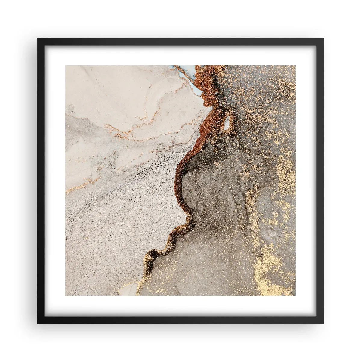 Póster en marco negro - En la frontera de los colores - 50x50 cm