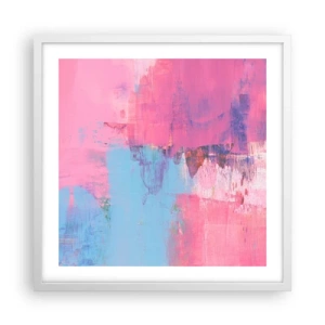 Póster en marco blanco - Rosa, azul y una pizca de luz - 50x50 cm