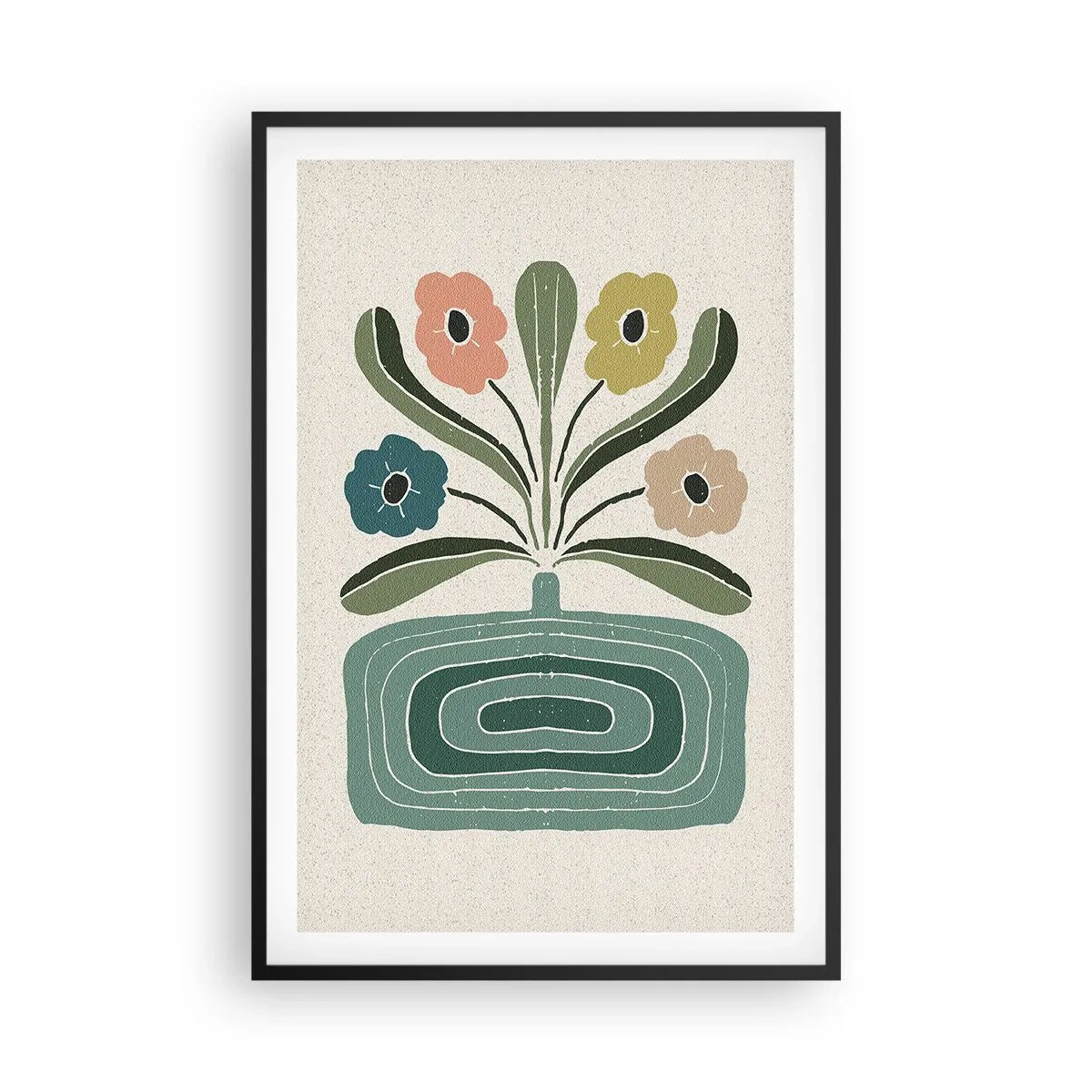 Póster en marco negro - Ramo simétrico - 61x91 cm