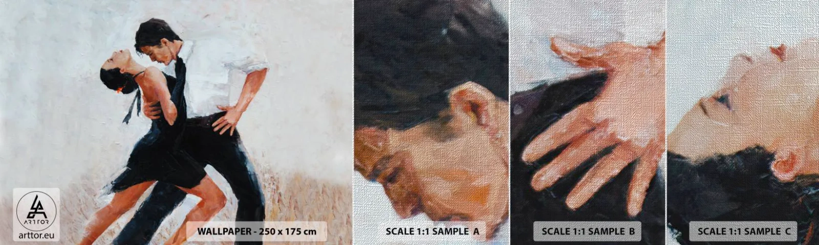 Muestra de fotomural Premium Canvas - El tango de mis sueños - Abstracción, Bailar, Tango - 100x30 cm