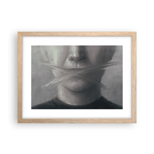 Póster en marco roble claro - Ni una palabra - 40x30 cm