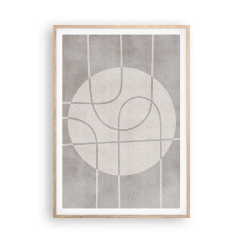 Póster en marco roble claro - Circular y rectilíneo - 70x100 cm