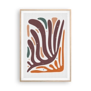 Póster en marco roble claro - Composición orgánica - 70x100 cm