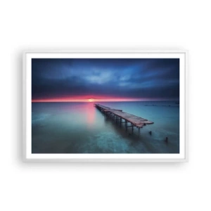 Póster en marco blanco - Entre el cielo y el agua - 91x61 cm