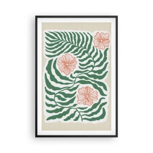 Póster en marco negro - Florecido en verde - 61x91 cm