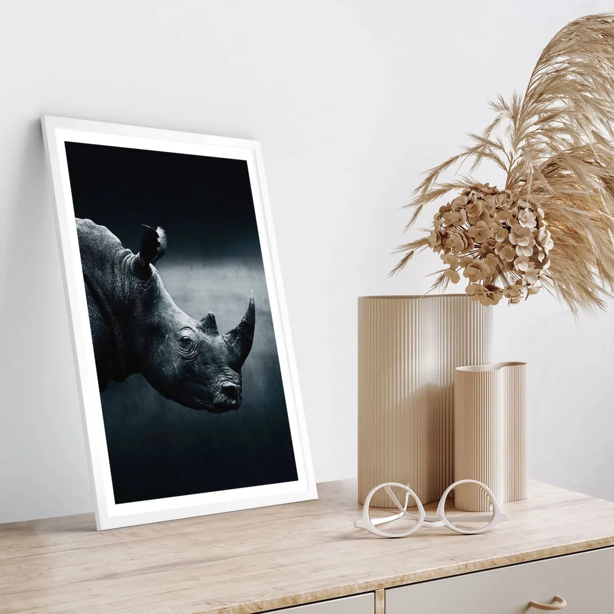 Póster en marco blanco - Perfil derecho - 70x100 cm