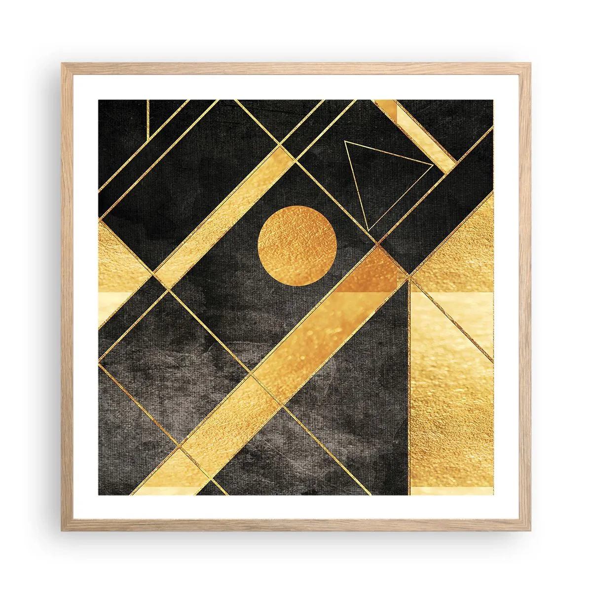 Póster en marco roble claro - Sol del desierto - 60x60 cm