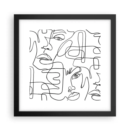 Póster en marco negro - Entre emociones enredadas - 30x30 cm
