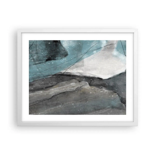 Póster en marco blanco - Abstracción: rocas y hielo - 50x40 cm
