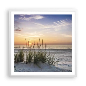 Póster en marco blanco - Mira, piensa, siente - 60x60 cm