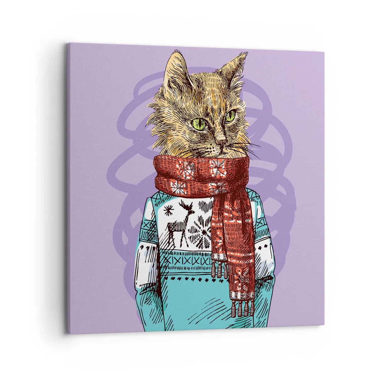 Cuadro sobre lienzo - Impresión de Imagen - El gato no solo tenía botas - 50x50 cm