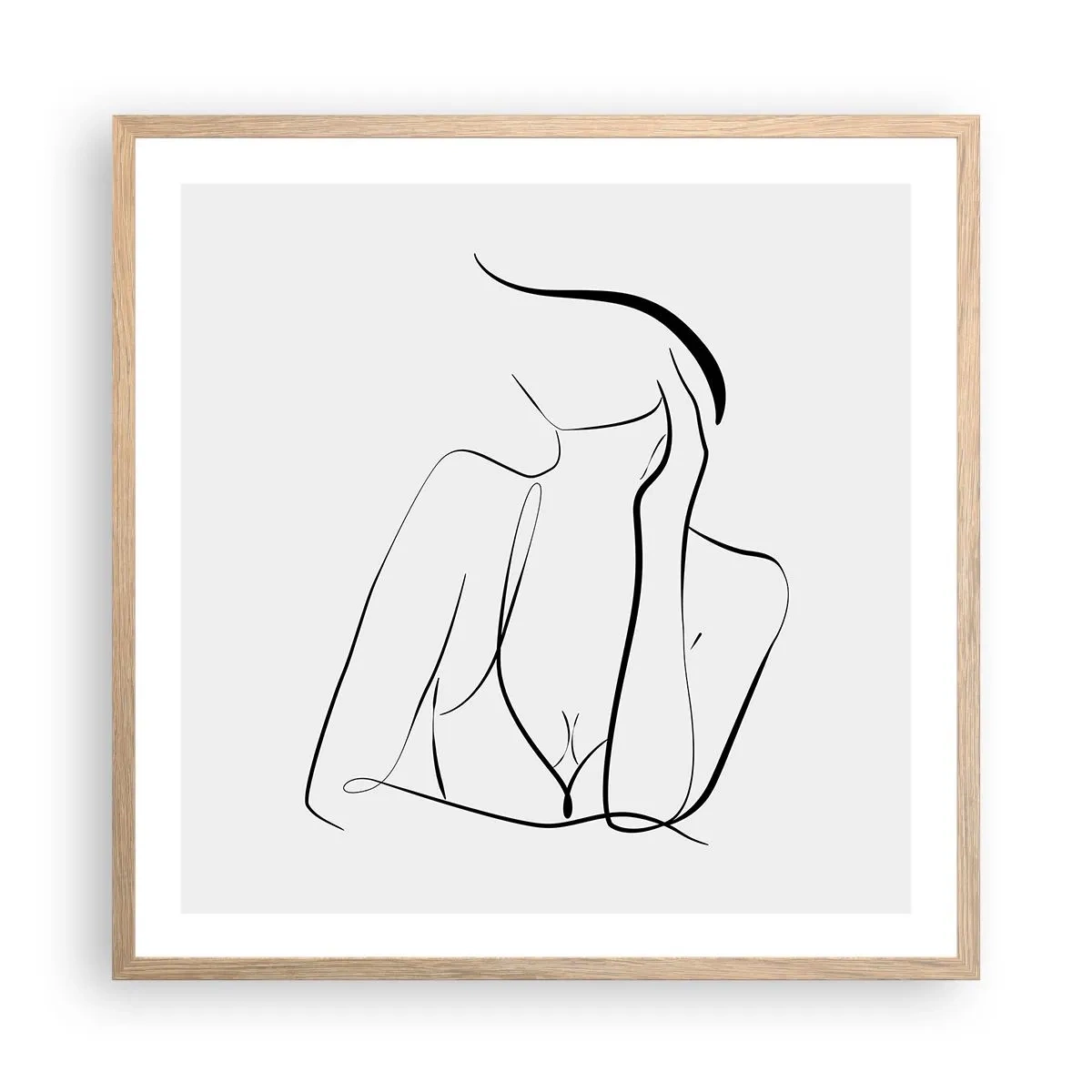 Póster en marco roble claro - En la ola de sueños - 60x60 cm