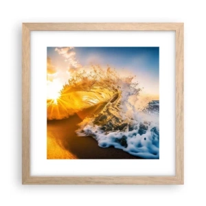 Póster en marco roble claro - Jugando en la arena - 30x30 cm