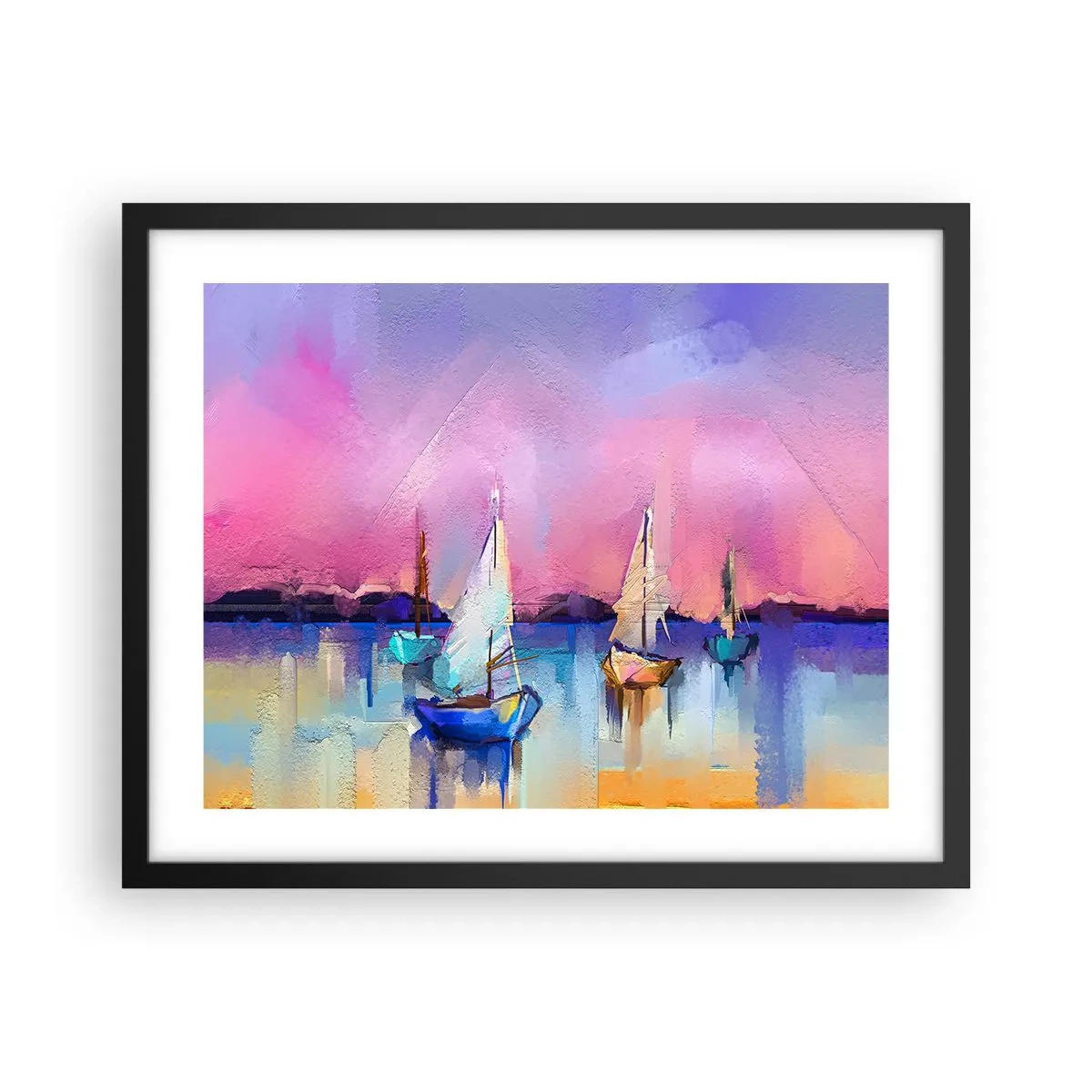 Póster en marco negro - Dirección alta mar - 50x40 cm