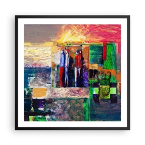 Póster en marco negro - Relaciones y emociones - 60x60 cm