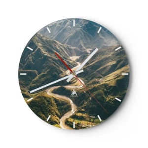 Reloj de pared - Reloj de vidrio - Directamente desde el corazón de las montañas - 40x40 cm