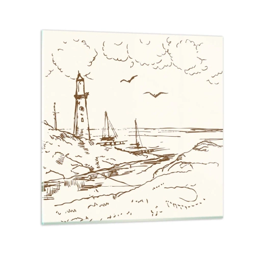 Cuadro sobre vidrio - Impresiones sobre Vidrio - Un esbozo de un recuerdo de verano - 40x40 cm