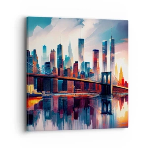 Cuadro sobre lienzo - Impresión de Imagen - Nueva York siempre luce - 40x40 cm