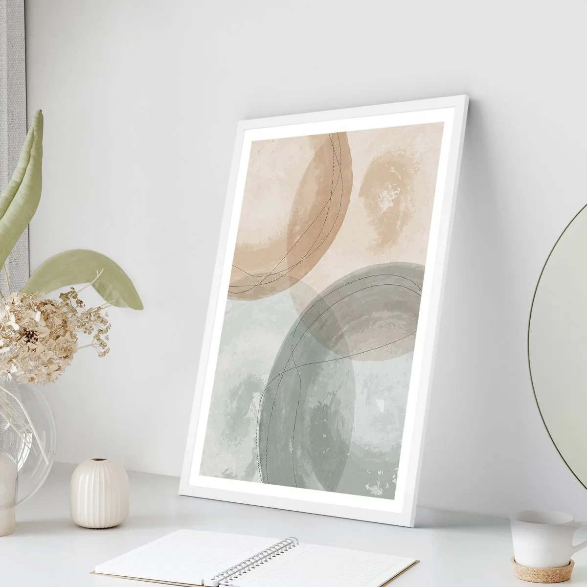 Póster en marco blanco - Mundos que se entrecruzan - 30x40 cm