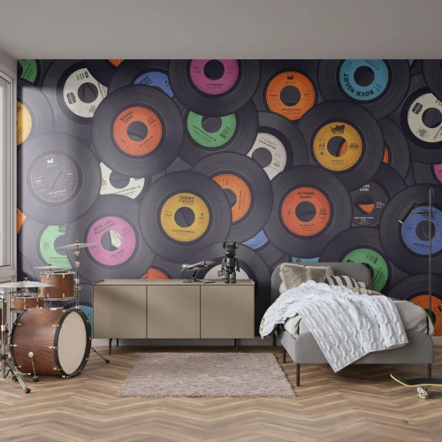 Fotomural Premium Sand - Colores de los clásicos - Vinilo, Música, Vintage - 400x280 cm