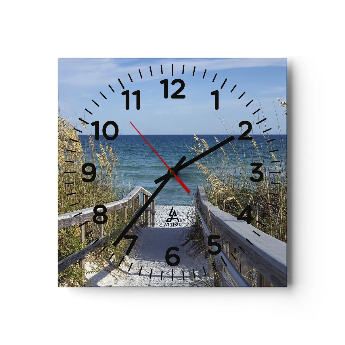 Reloj de pared - Reloj de vidrio - En el sol, en el viento - 30x30 cm