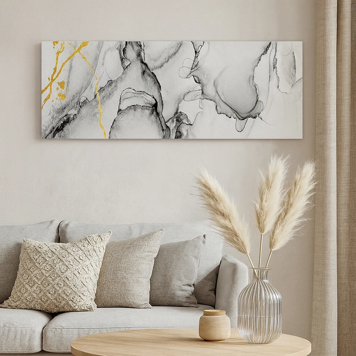 Cuadro sobre lienzo - Impresión de Imagen - Composición con motivo de oro - 30x30 cm