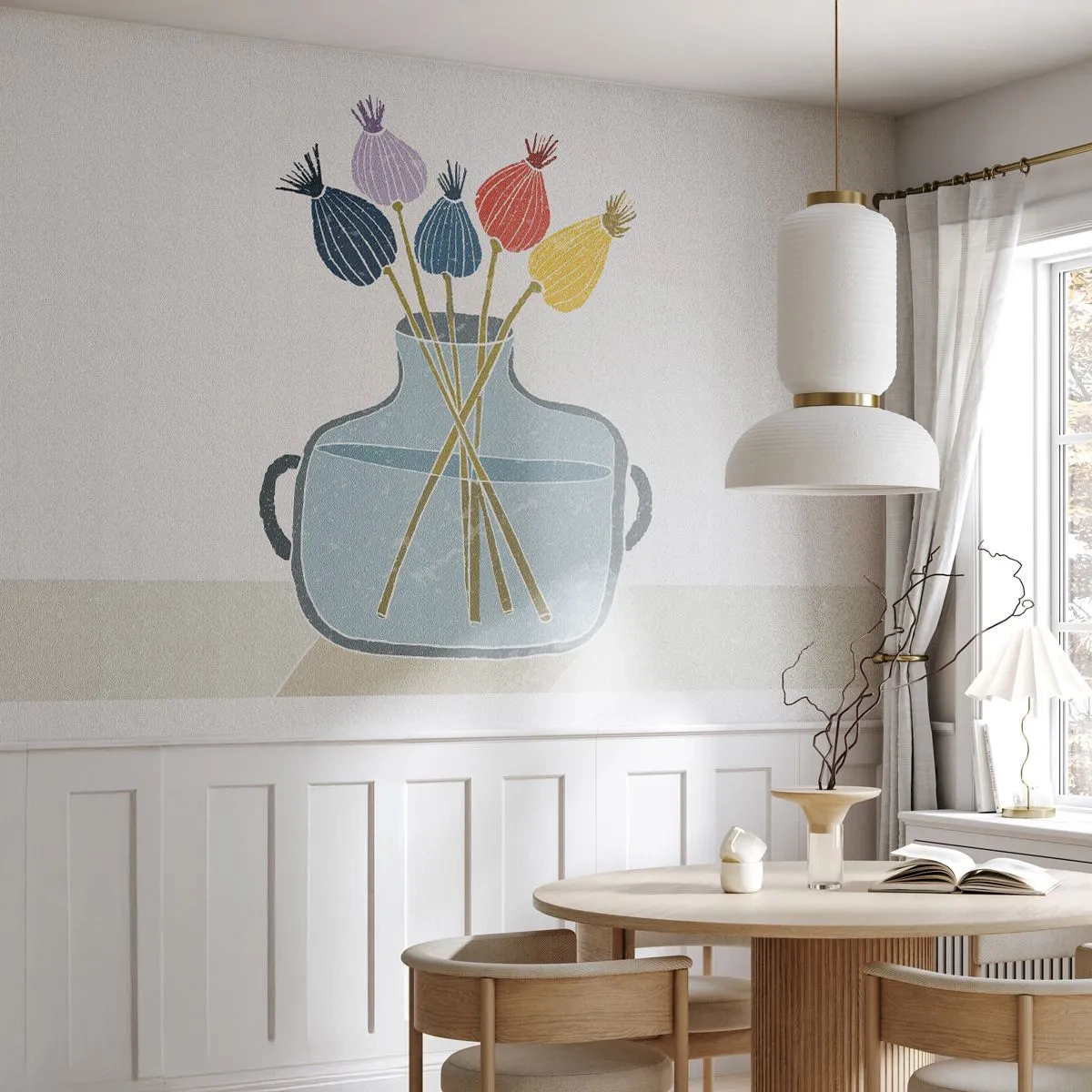 Fotomural Premium Canvas - Como una semilla de amapola - flores, Florero, Minimalismo - 500x350 cm