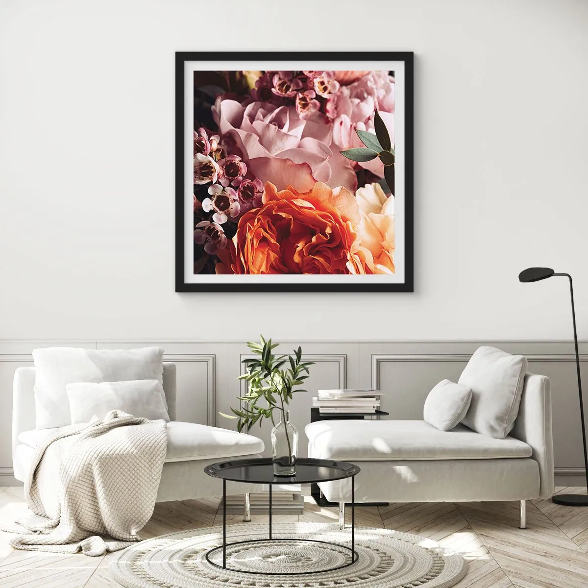 Póster en marco negro - Belleza envolvente - 60x60 cm