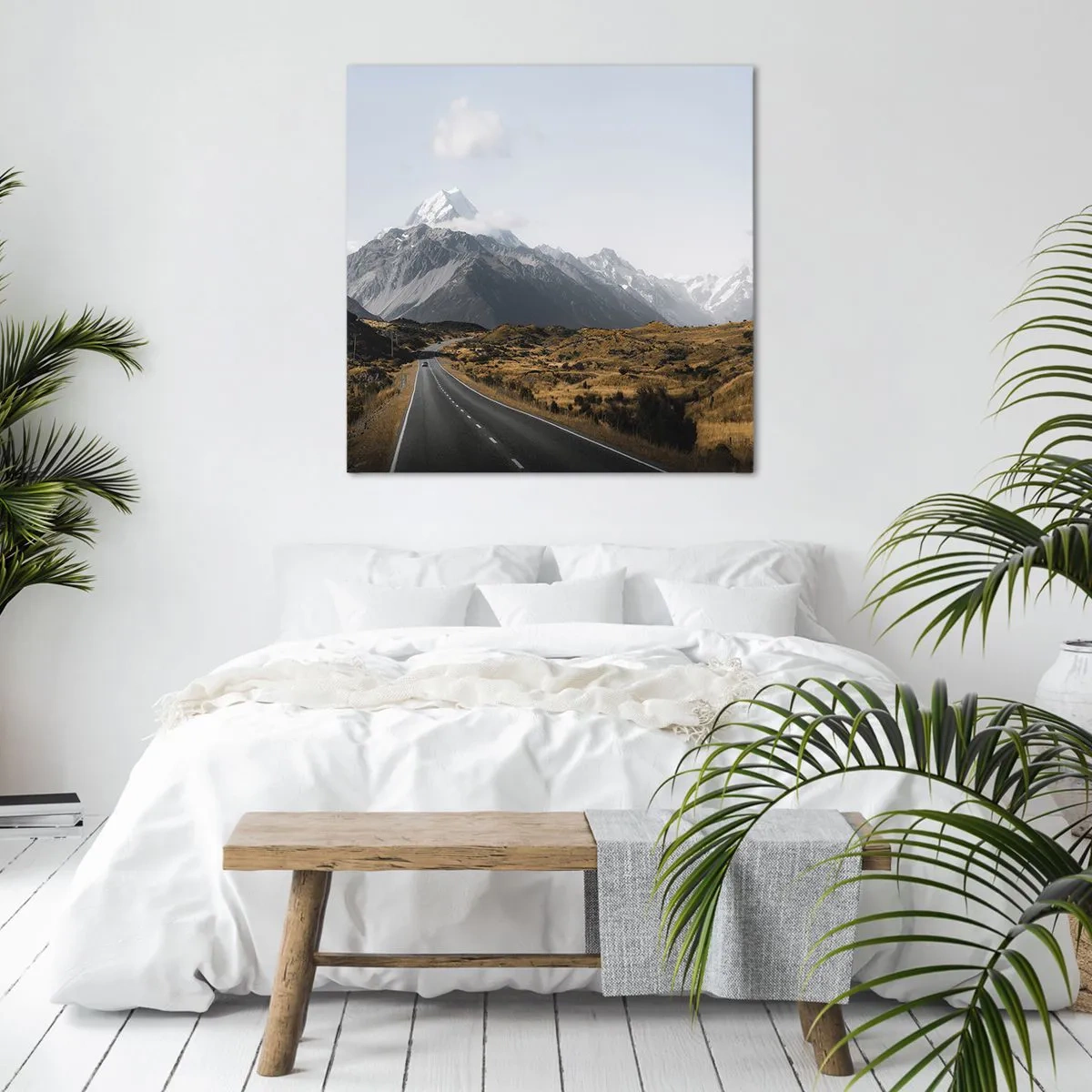 Cuadro sobre lienzo - Impresión de Imagen - El camino al corazón de las montañas - 30x30 cm