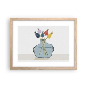 Póster en marco roble claro - Como una semilla de amapola - 40x30 cm