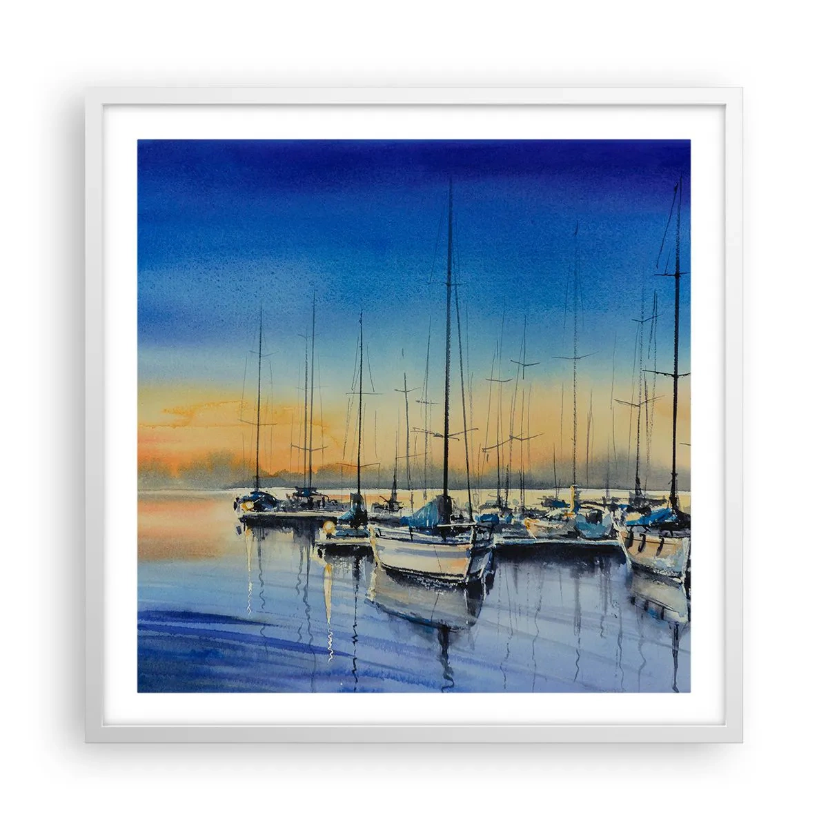 Póster en marco blanco - El final de un buen día - 60x60 cm