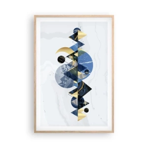 Póster en marco roble claro - Paisaje geométrico - 61x91 cm