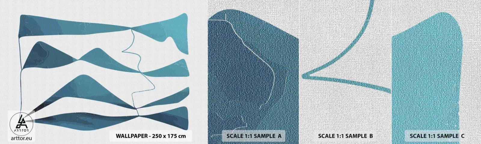 Muestra de fotomural Premium Canvas - Abstracción: un compuesto turquesa - Minimalismo, Elementos, Abstracción - 100x30 cm