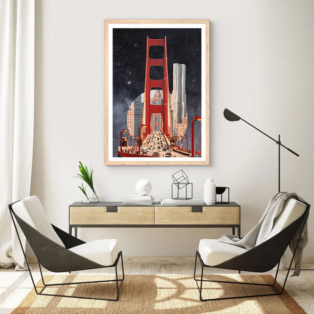 Póster en marco roble claro - Siempre en el centro - 30x40 cm