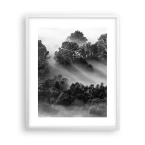 Póster en marco blanco - Levantarse del sueño - 40x50 cm