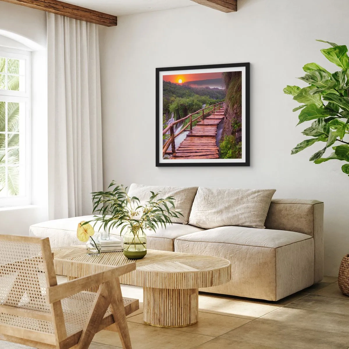 Póster en marco negro - Una belleza inimaginable - 40x40 cm