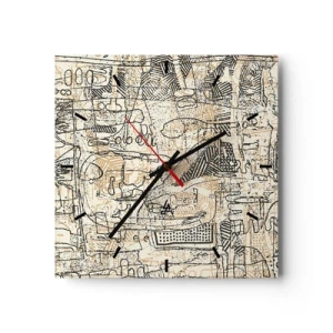 Reloj de pared - Reloj de vidrio - A la espera de ser descifrado - 40x40 cm